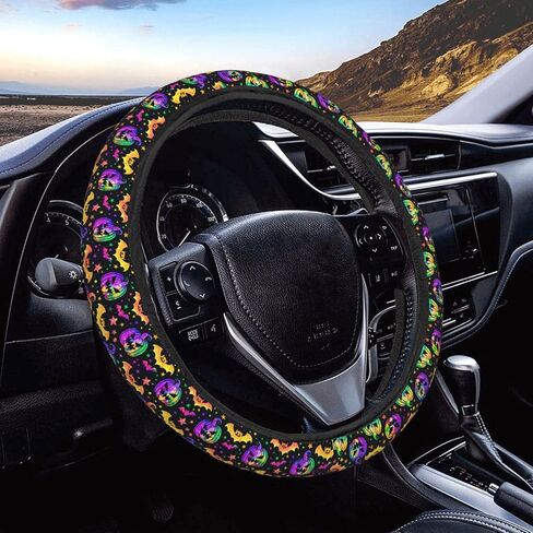 Red and Black Buffalo Plaid Moose Steering Wheel Cover for Women Men, Non-Slip Steering Wheel Protector Car Wheel Covers, Universal 15 Inch Fit for Auto, Suvs, Truck in Saudi Arabia