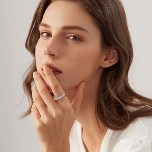 جيهانا مويسانيتي خواتم الخلود خواتم الزفاف D اللون VVS1 وضوح دائري قطع رائعة 925 الفضة الاسترليني 5-ستون نصف الخلود الفرقة in Kuwait