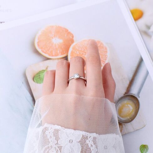 0.5ct Moissanite Bezel Solitaire 925 Sterling Silver Engagement Ring 3-12 S093 in Kuwait