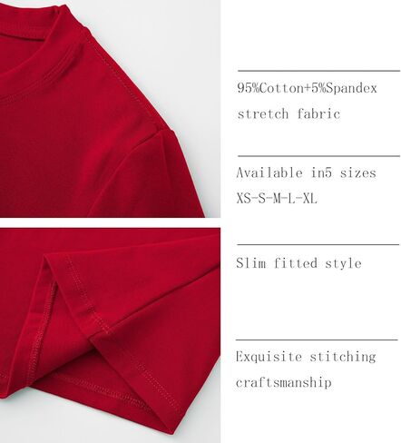 Abardsion Cotton Basic Tees for Women Spring Outfits Tops 2026 Short Sleeve Crewneck Slim Fit T Shirts in Saudi Arabia