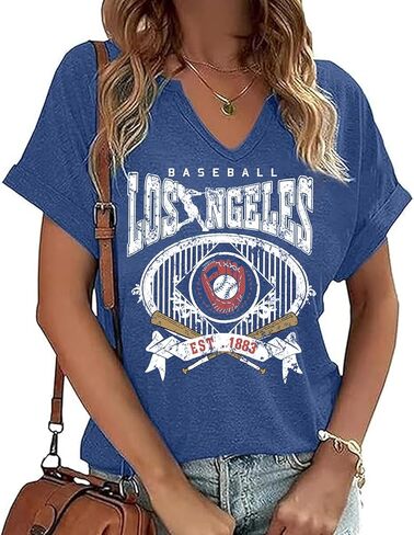 Baseball Shirts for Women Game Day Fan Shirt Baseball Mom Tshirt Casual Gifts Short Sleeve Tops in Kuwait
