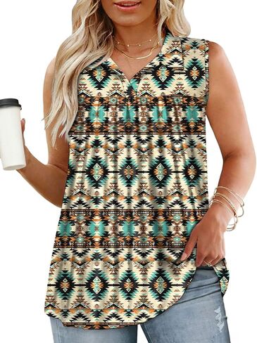 ROSRISS Plus-Size-Tank-Tops for Women Summer Collared V Neck Tunics Trendy Sleeveless Polo Shirts Dressy Casual Work Blouses in Saudi Arabia