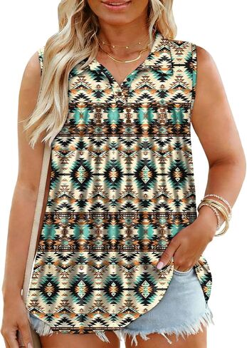 ROSRISS Plus-Size-Tank-Tops for Women Summer Collared V Neck Tunics Trendy Sleeveless Polo Shirts Dressy Casual Work Blouses in Saudi Arabia