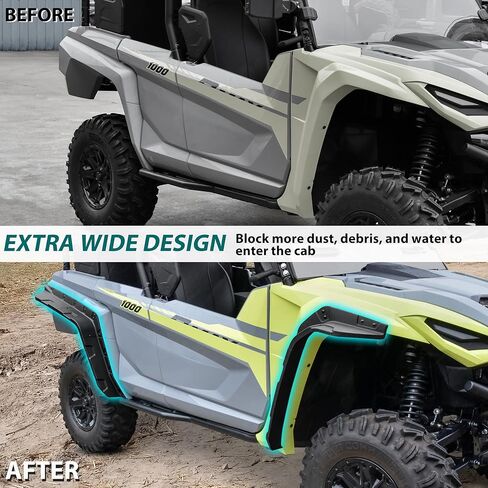 SAUTVS XXL Wider Fender Flares for Yamaha Wolverine RMAX4 1000 Compact 2021-2025, Extended Mud Flaps Mud Guards Accessories, Easy Installation with Hardware Included in Saudi Arabia
