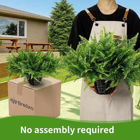 2PCS Fake Hanging Plant- Boston Ferns UV Resistant Plastic Plants - Perfect for Outdoor Décor with Lifelike Beauty (Persian-Green) in Saudi Arabia