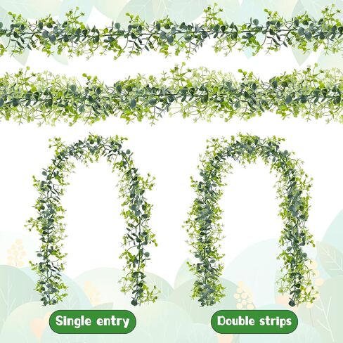 6 قطع من إكليل الخضرة الاصطناعية، 5.8 قدم من إكليل الخضرة الصناعية إجمالي 35 قدم نباتات معلقة من الكرمة الاصطناعية لحفلات الزفاف، والحفلات، وديكور الغرفة، وغرفة النوم، وديكور الطاولة، والقوس in Kuwait