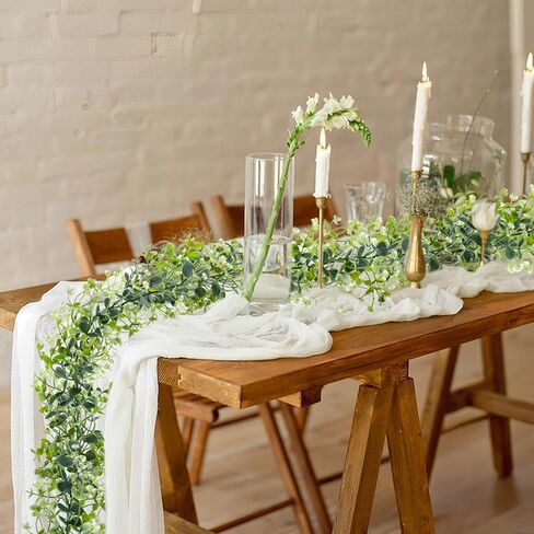 6 قطع من إكليل الخضرة الاصطناعية، 5.8 قدم من إكليل الخضرة الصناعية إجمالي 35 قدم نباتات معلقة من الكرمة الاصطناعية لحفلات الزفاف، والحفلات، وديكور الغرفة، وغرفة النوم، وديكور الطاولة، والقوس in Kuwait