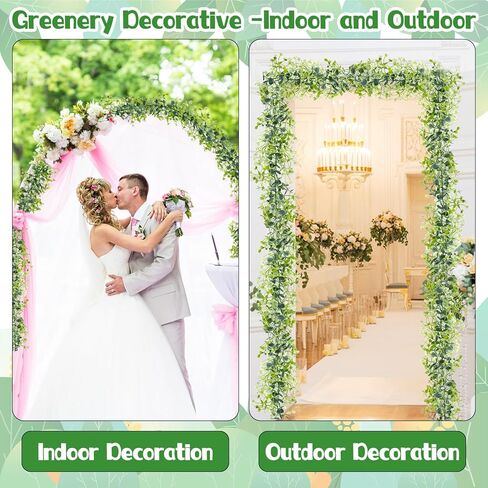 6 قطع من إكليل الخضرة الاصطناعية، 5.8 قدم من إكليل الخضرة الصناعية إجمالي 35 قدم نباتات معلقة من الكرمة الاصطناعية لحفلات الزفاف، والحفلات، وديكور الغرفة، وغرفة النوم، وديكور الطاولة، والقوس in Kuwait