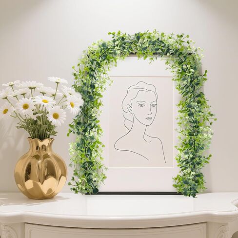 6 قطع من إكليل الخضرة الاصطناعية، 5.8 قدم من إكليل الخضرة الصناعية إجمالي 35 قدم نباتات معلقة من الكرمة الاصطناعية لحفلات الزفاف، والحفلات، وديكور الغرفة، وغرفة النوم، وديكور الطاولة، والقوس in Kuwait