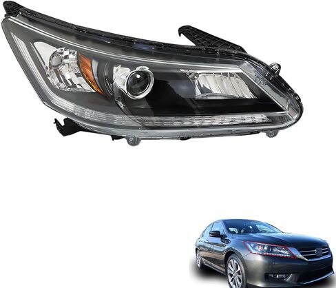 munirater Black Housing Projector Headlight Assembly Passenger Side Replacement for Accord 2013-2015 4-Door Sedan Halogen Headlight Headlamp in Saudi Arabia