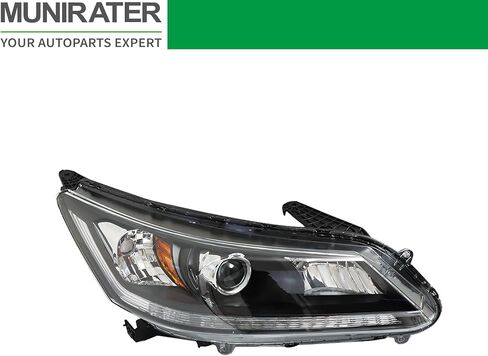 munirater Black Housing Projector Headlight Assembly Passenger Side Replacement for Accord 2013-2015 4-Door Sedan Halogen Headlight Headlamp in Saudi Arabia