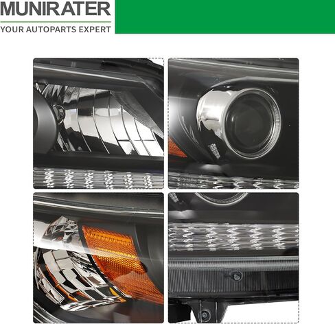 munirater Black Housing Projector Headlight Assembly Passenger Side Replacement for Accord 2013-2015 4-Door Sedan Halogen Headlight Headlamp in Saudi Arabia