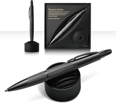 TAG Submarine Luxury Ballpoint Pen with Sonar Stand, Turbine Twist Desk Pen, Shadow Black Aerospace Aluminum Writing Instrument, Schmidt Refill, Fancy Executive Gift Pen in Kuwait