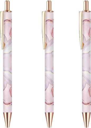 Ballpoint Pen 3Pcs Click Black Ink Metal Retractable 1.0 mm Medium Ballpoint Pens Quick Dry for Office School - Leopard Pattern in Saudi Arabia