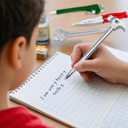 7 قطع من أقلام حبر جاف أداة مضحكة، قلم حبر أسود مبتكر على شكل جهاز، أقلام مطرقة، قلم كتابة مفتاح ربط للعمال الحرفيين، لوازم قرطاسية المكتب in Kuwait