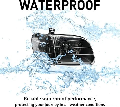 Headlight Assembly Fit For 2000 2001 2002 2003 2004 Toyota Tundra Headlights + Parking Lights Lamps Black Housing White Corner Clear Lens Driver and Passenger Side TO2530135 TO2531135 in Kuwait