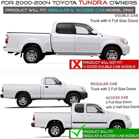 Headlight Assembly Fit For 2000 2001 2002 2003 2004 Toyota Tundra Headlights + Parking Lights Lamps Black Housing White Corner Clear Lens Driver and Passenger Side TO2530135 TO2531135 in Kuwait