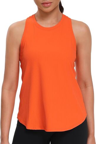 YUNOGA Women's Workout Tank Tops Cross Split Back Athletic Yoga Tops Sleeveless Loose Fit Gym Sports Shirts in Saudi Arabia