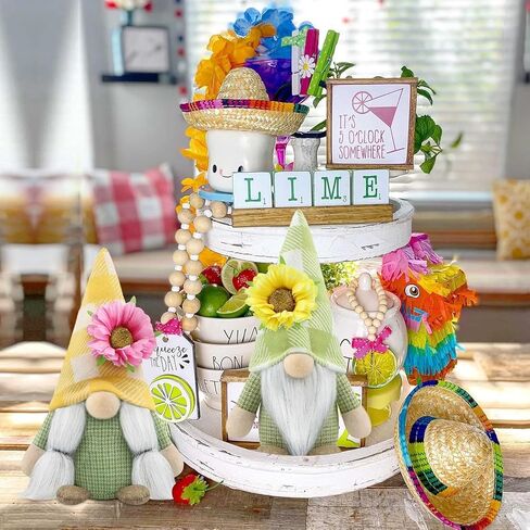 مجموعة من 2 تماثيل الربيع وعباد الشمس وديكورات جنوم الصيف المصنوعة يدويًا للمنزل والمزرعة صينية متدرجة وحفلات الأعياد والمهرجانات in Kuwait