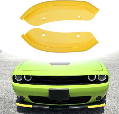 Front Lip Protector Compatible with 2008-2023 Dodge Challenger SRT Hellcat Front Bumper Lip Splitter Lower Lip Protection Guard Yellow (Pair) in Kuwait