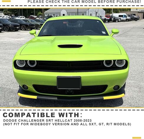 Front Lip Protector Compatible with 2008-2023 Dodge Challenger SRT Hellcat Front Bumper Lip Splitter Lower Lip Protection Guard Yellow (Pair) in Kuwait