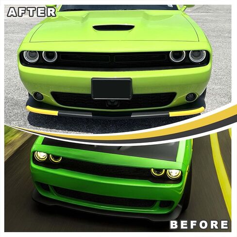 Front Lip Protector Compatible with 2008-2023 Dodge Challenger SRT Hellcat Front Bumper Lip Splitter Lower Lip Protection Guard Yellow (Pair) in Kuwait