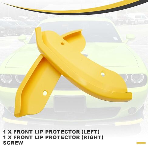 Front Lip Protector Compatible with 2008-2023 Dodge Challenger SRT Hellcat Front Bumper Lip Splitter Lower Lip Protection Guard Yellow (Pair) in Kuwait