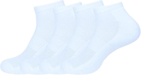 Cotton Blend Athletic Ankle Socks, Low-Cut Cushioned Running Training Socks for Women 4 Pair in Saudi Arabia