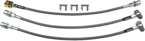 Inline Tube Compatible with 1977-81 Jeep CJ5 CJ7 Stainless Braided Brake Hose Kit For 3"-5" Lifts 3pc in Saudi Arabia
