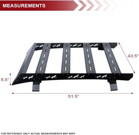 Armordillo Low Profile Steel Roof Basket with Wing Fairing|Compatible with 2019-2023 Ford Ranger Supercrew (Crew) Cab|8741382|Black in Saudi Arabia