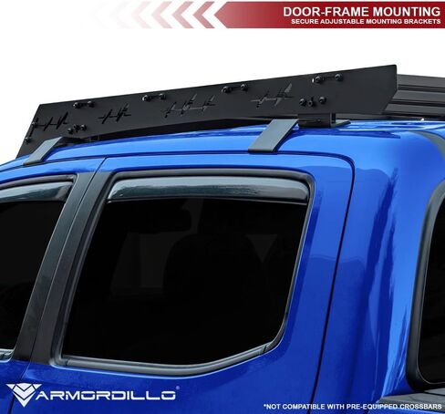 Armordillo Low Profile Steel Roof Basket with Wing Fairing|Compatible with 2019-2023 Ford Ranger Supercrew (Crew) Cab|8741382|Black in Saudi Arabia