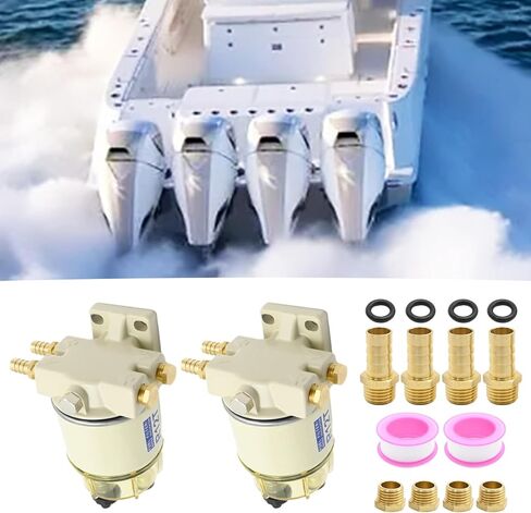 2 Pcs 18-7947 R12T Fuel Filter Water Separator Kit, Replacement for Racor S3240 120AT NPT 1/4-19, Replacement for 3/8 Inch NPT Outboard Motor, Replaces 99105-20006, 9-37812 in Saudi Arabia