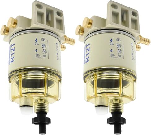 2 Pcs 18-7947 R12T Fuel Filter Water Separator Kit, Replacement for Racor S3240 120AT NPT 1/4-19, Replacement for 3/8 Inch NPT Outboard Motor, Replaces 99105-20006, 9-37812 in Saudi Arabia