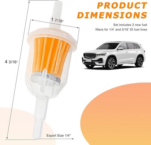 2 PCS Gas Inline Fuel Filters, 1/4" 5/16" Small Engine Motorcycle Gas Filter with Magnet, Inline Fuel Filters Replacement for AM116304 120-436 25 050 22-S Gy20709 21541500 in Kuwait
