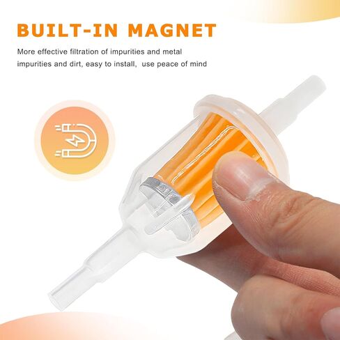 2 PCS Gas Inline Fuel Filters, 1/4" 5/16" Small Engine Motorcycle Gas Filter with Magnet, Inline Fuel Filters Replacement for AM116304 120-436 25 050 22-S Gy20709 21541500 in Kuwait