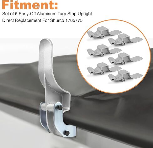 Set of 6 Easy-Off Aluminum Tarp Stop Upright, Direct Replacement for Shurco 1705775 in Kuwait