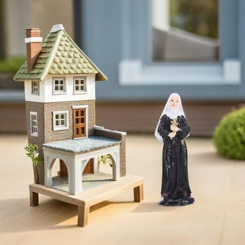 Alipis 2pcs Resin Sculptures of Nun and Priest Miniature Sand Tray Figures Catholic Ornaments for Church Events Blessing Statues for Table and Desk Decoration in Saudi Arabia