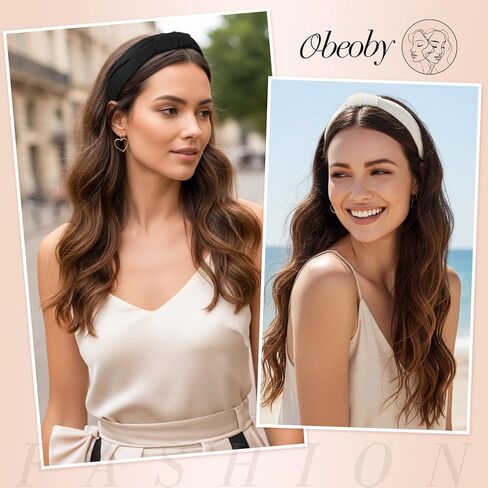 obeoby Wide Non-Slip Headbands for Sports,Yoga, 5.5'' Large Knot Cotton Hairband for Workouts, Spa, Running Keep Dry During Exercise(4Pack) in Saudi Arabia