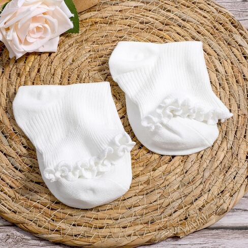 3 أزواج من الجوارب الأنبوبية البيضاء، جوارب كاحل مكشكشة للنساء، جورب دائري لطيف كاجوال من القطن الناعم القابل للتنفس، جورب دائري ناعم ودافئ in Kuwait