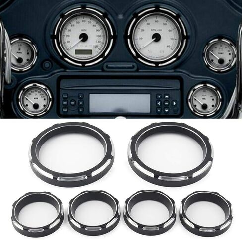 Bacar دراجة نارية عداد السرعة لوحة أداة قياس الحافة غطاء حلقة الألومنيوم ل Harley Touring FLHT FLHX Electra Glide Street Glide Trike نماذج 1996-2013 in Kuwait