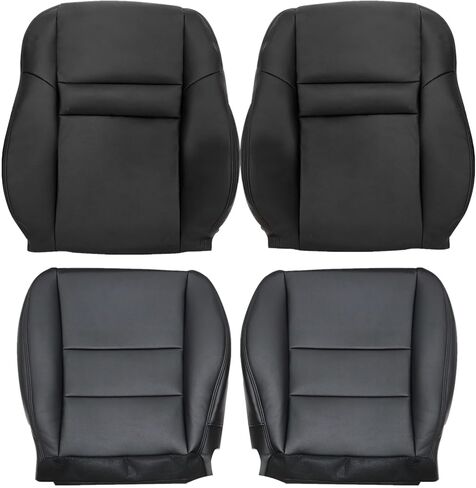 FZJDSD Black Driver & Passenger Side Bottom & Top Lean Back Leather Seat Cover Compatible with Honda Accord 2003 2004 2005 2006 2007 in Saudi Arabia
