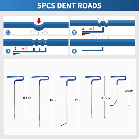 135pcs Dent Puller Kit, Dent Hail Damage Repair Kit Auto Body Repair Dent Removal Tools with Dent Repair Rods, Gold Dent Lifter, T-Bar, Dent Remover Tool for Car Refrigerator Door Ding Repair in Kuwait