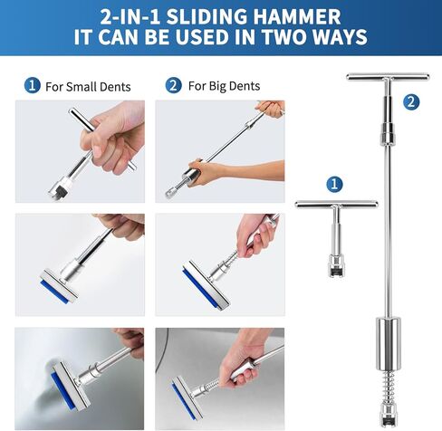 135pcs Dent Puller Kit, Dent Hail Damage Repair Kit Auto Body Repair Dent Removal Tools with Dent Repair Rods, Gold Dent Lifter, T-Bar, Dent Remover Tool for Car Refrigerator Door Ding Repair in Kuwait
