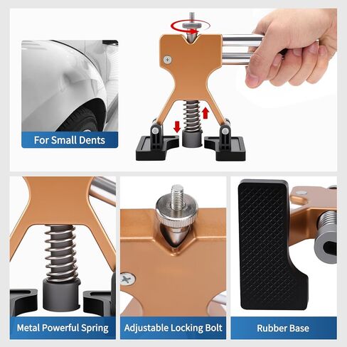 135pcs Dent Puller Kit, Dent Hail Damage Repair Kit Auto Body Repair Dent Removal Tools with Dent Repair Rods, Gold Dent Lifter, T-Bar, Dent Remover Tool for Car Refrigerator Door Ding Repair in Kuwait