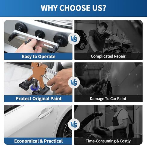 135pcs Dent Puller Kit, Dent Hail Damage Repair Kit Auto Body Repair Dent Removal Tools with Dent Repair Rods, Gold Dent Lifter, T-Bar, Dent Remover Tool for Car Refrigerator Door Ding Repair in Kuwait