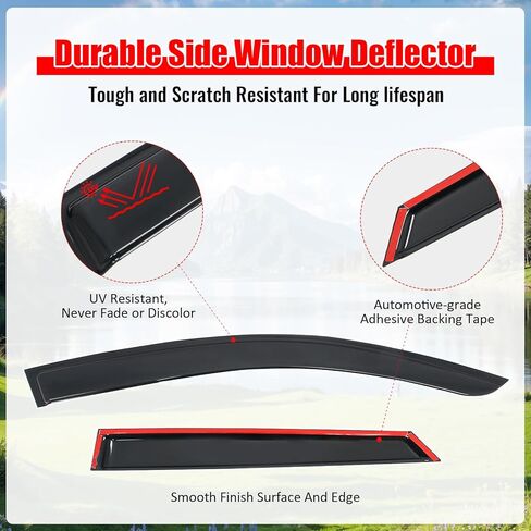 IKON MOTORSPORTS Tape on Window Visors Compatible with 2024-2026 Chevrolet Blazer EV, Slim Style Acrylic Smoke Tinted Rain Guards, 4PCS Side Window Wind Deflectors in Saudi Arabia