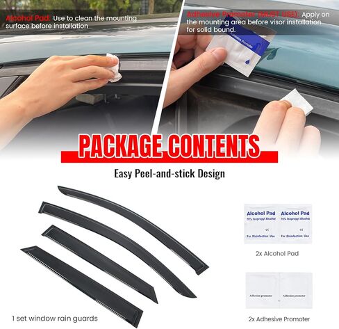 IKON MOTORSPORTS Tape on Window Visors Compatible with 2024-2026 Chevrolet Blazer EV, Slim Style Acrylic Smoke Tinted Rain Guards, 4PCS Side Window Wind Deflectors in Saudi Arabia