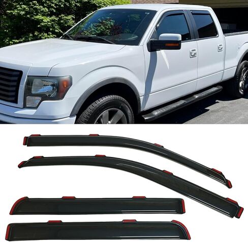 in-Channel Style Smoke Window Sun Rain Visors Vent Guard Shade Compatible with Ford F-150 SuperCrew Cab 2009-2014 in Kuwait