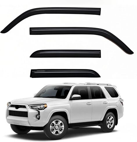 واقيات النوافذ واقيات المطر تناسب 2010-2024 Toyota 4runner، ملحقات مظلات النوافذ الجانبية للنافذة الخارجية، دخان داكن 4 قطع، 11 12 13 14 15 16 17 18 19 20 21 22 23 in Kuwait
