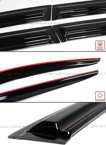 Premium 3D Wavy M Style Aero Sport Black Window Visor Rain Guard Deflector Compatible for 2016-2022 Toyota Prius in Saudi Arabia